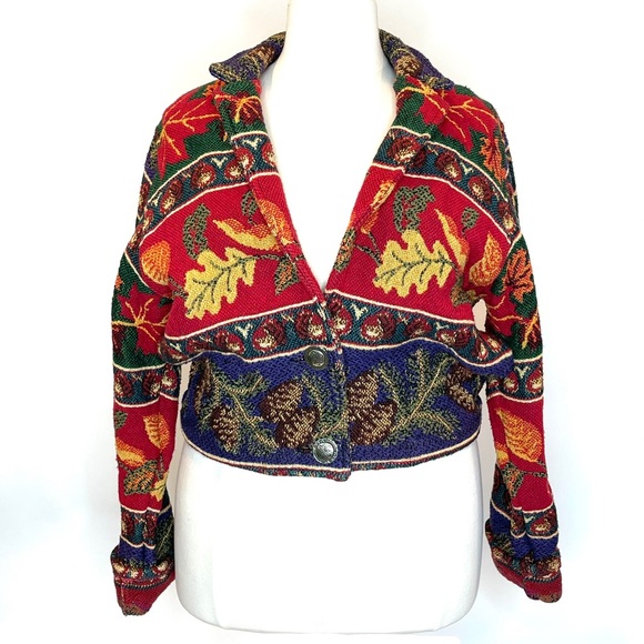 Painted Pony Jackets & Blazers - PAINTED PONY | Vintage Tapestry Leaf Jacket